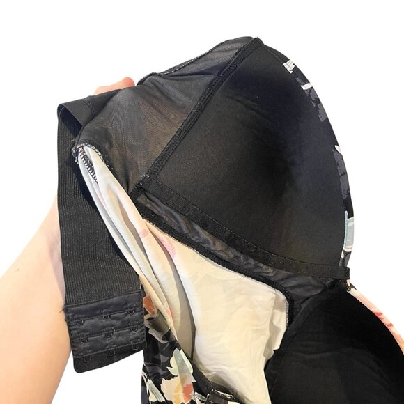 Torrid Floral Print Babydoll Tankini Top Black Twist Front Plus Size 1X - Picture 8 of 8